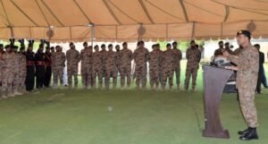 Field Marshal addressing the soldiers