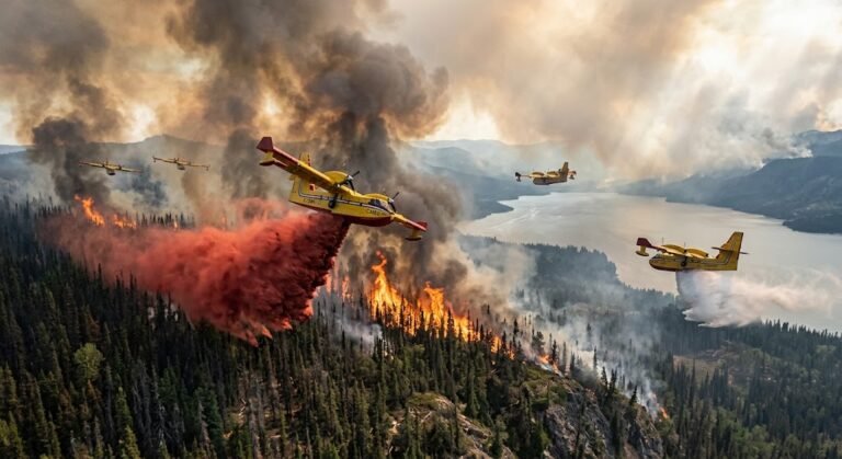 Forest fire scooper aircraft